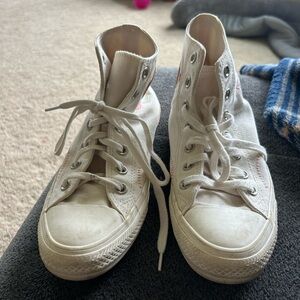Converse White High-Top Sneakers Canvas Lace-Up